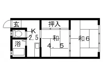 エクセレント老原 A棟B棟(2K/2階)の間取り写真