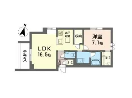 カンタービレ荻窪(1LDK/1階)の間取り写真
