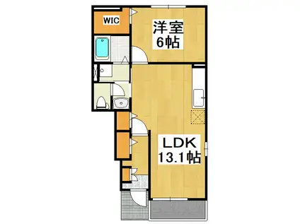 サニーヴィレッジA(1LDK/1階)の間取り写真