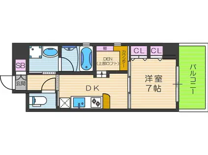 ARROW FIELDS 貮番館(1DK/2階)の間取り写真