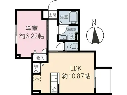高砂3丁目パレス(1LDK/2階)の間取り写真