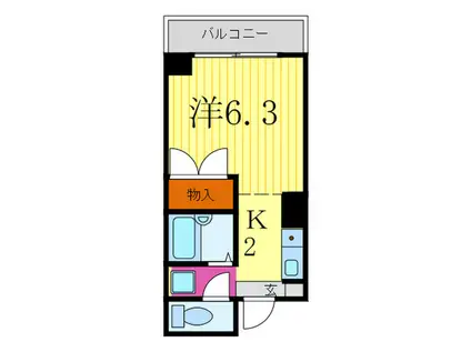 1919岡部(1K/7階)の間取り写真