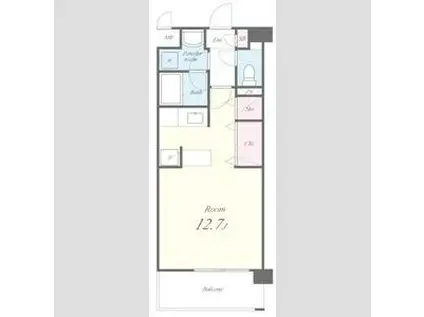 ルシェロノルテ(ワンルーム/1階)の間取り写真