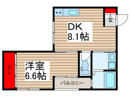 イニシオM&I 大門(1DK/2階)の間取り写真