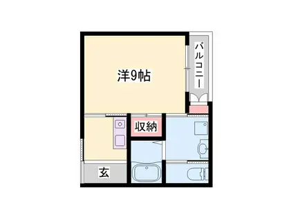 ハイツ・コンブリオ(1K/2階)の間取り写真