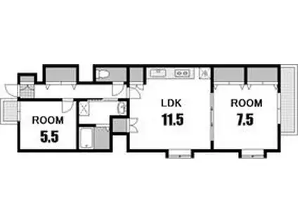セントヒルズ中町(2LDK/10階)の間取り写真