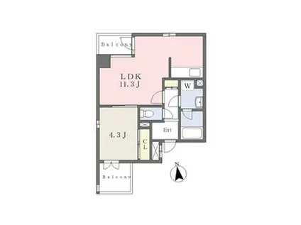 ACER(1LDK/2階)の間取り写真