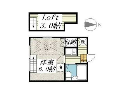 クリスタルハイツ(1K/2階)の間取り写真