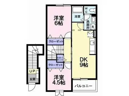リバーサイドT&M(2DK/2階)の間取り写真