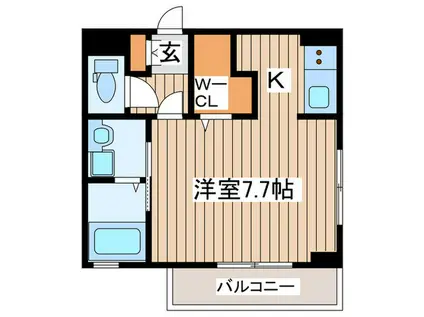 ERDE五輪I(1K/2階)の間取り写真