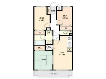 ライオンズマンション本厚木第2(3LDK/3階)の間取り写真