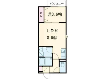 LECOCON弥富III(1LDK/3階)の間取り写真