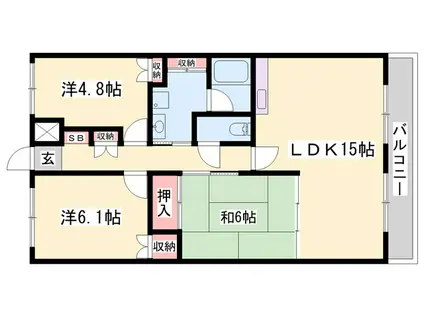 バレルビラ(3LDK/1階)の間取り写真