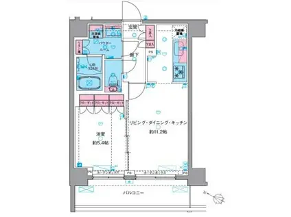 ジェノヴィア南千住VIスカイガーデン(1LDK/6階)の間取り写真