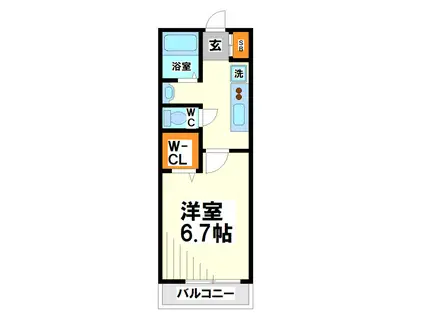 プラスベリティ(1K/2階)の間取り写真