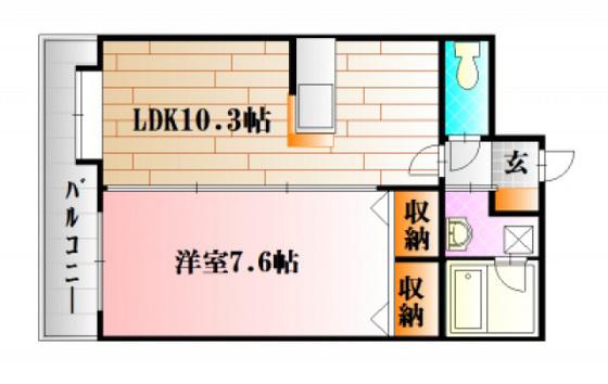 ガーデンヒルズ(1LDK/5階)の間取り写真