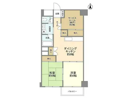 秀和第2高輪レジデンス(2SDK/3階)の間取り写真