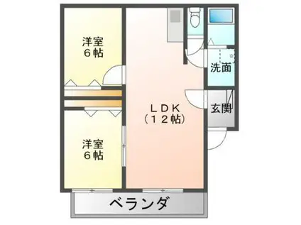 サンベール(2LDK/2階)の間取り写真