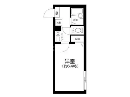 レジデンス江北(1K/3階)の間取り写真