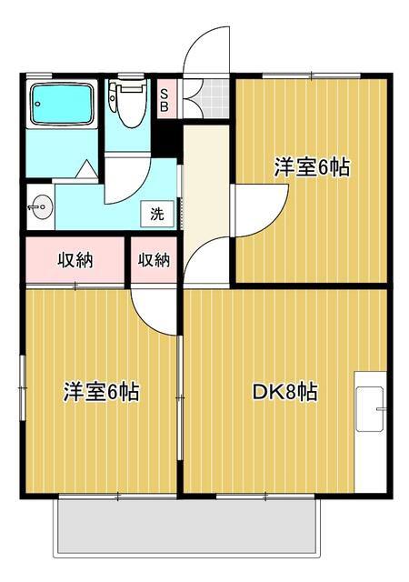 第6登陽コーポ(2DK/1階)の間取り写真