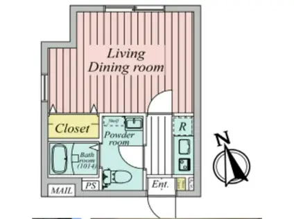 YOLK江古田(1K/1階)の間取り写真
