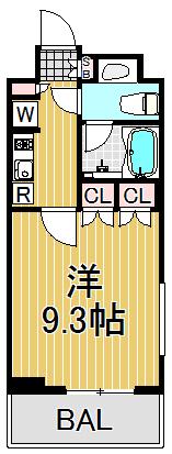 エスティメゾン武蔵小山II(1K/5階)の間取り写真