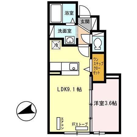 K-HAUS A(1LDK/1階)の間取り写真