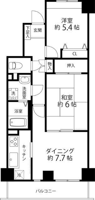 Jパレス桜台(2DK/5階)の間取り写真
