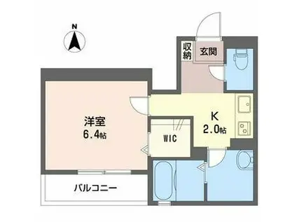 ベレオ大宮(1K/2階)の間取り写真