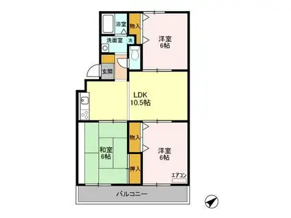 サンパール八千代(3LDK/3階)の間取り写真