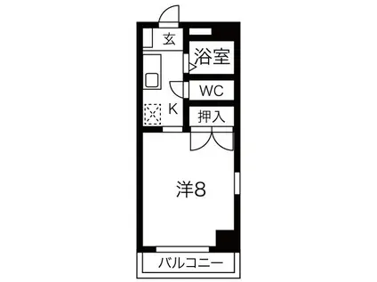 アーバンライフヤマゼン(1K/2階)の間取り写真