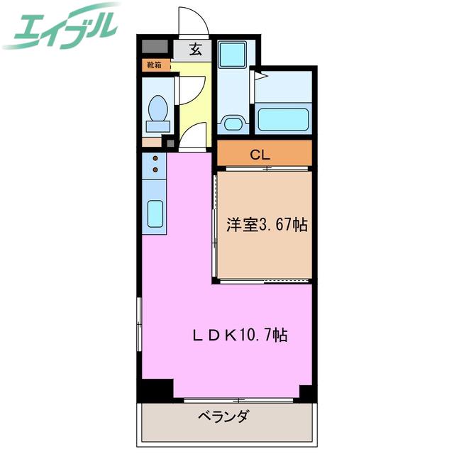S-FORT四日市元町(1LDK/10階)の間取り写真
