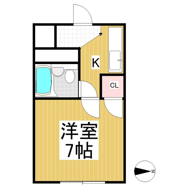 セントラルハイツ(1K/3階)の間取り写真