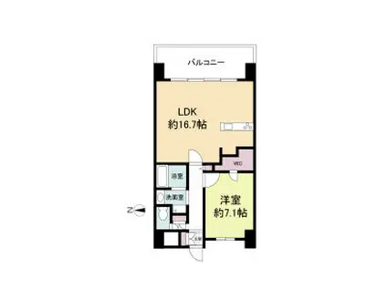 LA DOUCEUR山王(1LDK/7階)の間取り写真