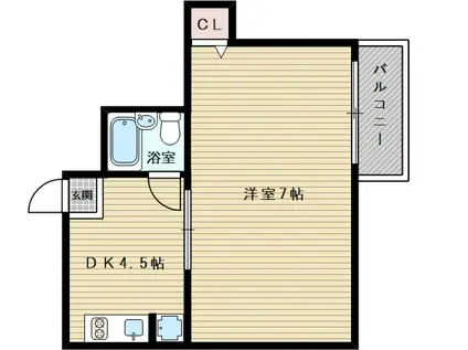 ローズマンション(1DK/5階)の間取り写真
