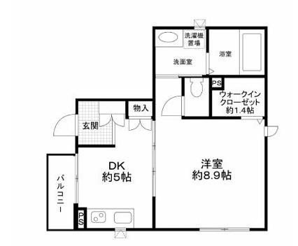 杉山荘(1DK/2階)の間取り写真