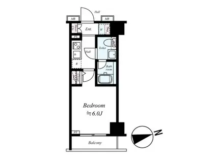 メインステージ北千住III(1K/4階)の間取り写真