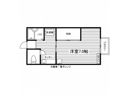 ボナール泉(1K/2階)の間取り写真