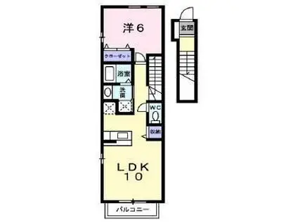 アルタ・スタジョーネB(1LDK/2階)の間取り写真