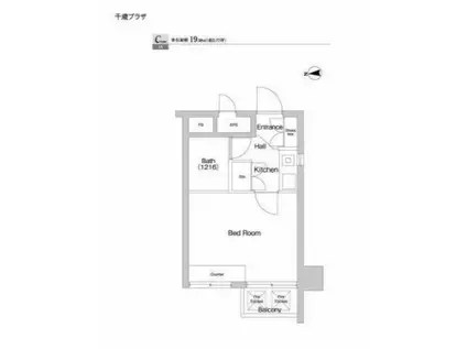 千歳プラザ(ワンルーム/9階)の間取り写真