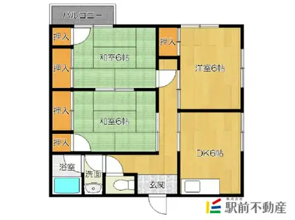 さつき荘(3DK/2階)の間取り写真