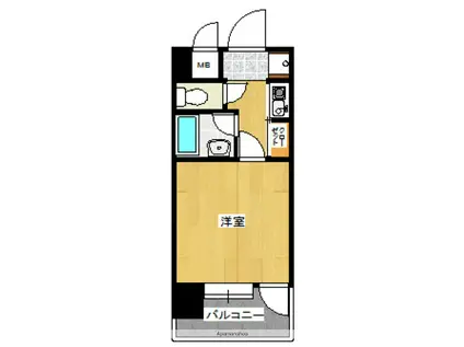 ピュアドームデイス西公園(1K/2階)の間取り写真