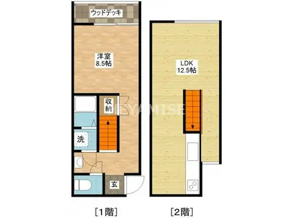 OLETHOTTO(1LDK/1階)の間取り写真