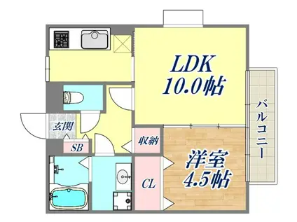 VILLA MINORE(1LDK/2階)の間取り写真