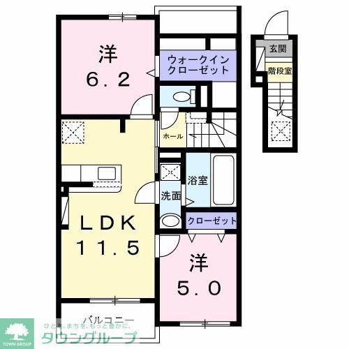 ペンタパレス(2LDK/2階)の間取り写真