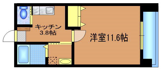 ソウェルテュール(1K/2階)の間取り写真