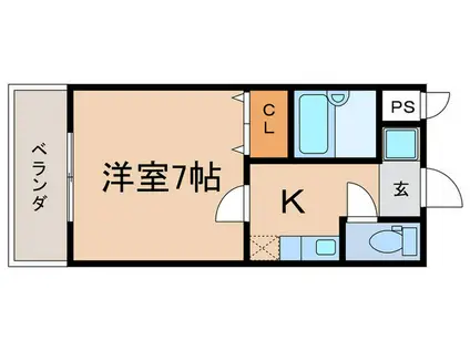 ファミーユ北清(1K/3階)の間取り写真