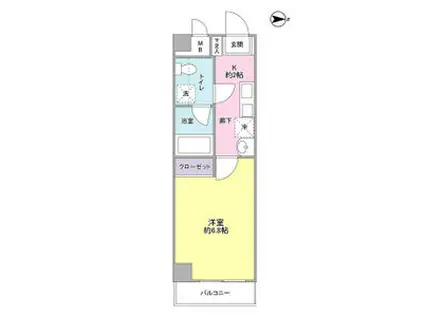 Tハルジオン(1K/4階)の間取り写真