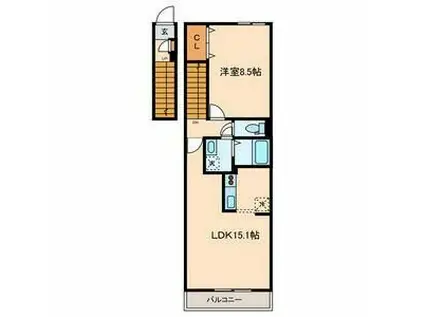 ティーエム祖師ヶ谷大蔵(1LDK/2階)の間取り写真