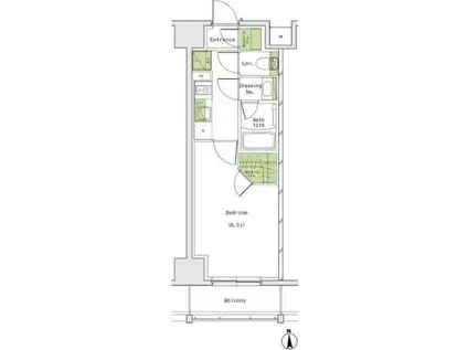 ザ・パークハビオ名古屋松原(1K/9階)の間取り写真